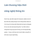 Làm thương hiệu thời công nghệ thông tin