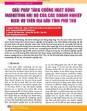 Giải pháp tăng cường hoạt động marketing nội bộ của các doanh nghiệp dịch vụ trên địa bàn tỉnh Phú Thọ