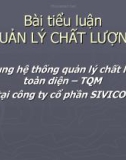 Áp dụng hệ thống quản lý chất lượng toàn diện – TQM tại công ty cổ phần SIVICO