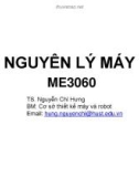 Bài giảng Nguyên lý máy ME3060 (TS Nguyễn Chí Hưng) - Chương 1