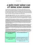 4 BIỆN PHÁP NÂNG CAO KỸ NĂNG KINH DOANH