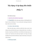 Xây dựng và áp dụng tiêu chuẩn (Phần 7)