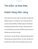 Phương thức tìm kiếm và khai thác khách hàng tiềm năng