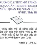 Giới thiệu về bảng mô tả công việc