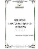 Bài giảng Quản trị chuỗi cung ứng - ĐH Phạm Văn Đồng