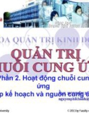 Bài giảng Quản trị chuỗi cung ứng: Phần 2 - ThS. Nguyễn Phi Khanh