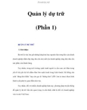 Quản lý dự trữ (Phần 1)