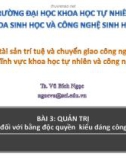 Bài giảng Quản trị tài sản trí tuệ và chuyển giao công nghệ trong các lĩnh vực khoa học tự nhiên và công nghệ: Bài 1 – TS. Vũ Bích Ngọc