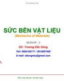 Bài giảng sức bền vật liệu - Gv.Trương Đắc Dũng - Chương 1