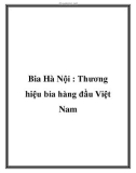 Bia Hà Nội : Thương hiệu bia hàng đầu Việt Nam