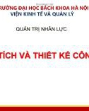 Bài giảng Quản trị nhân lực: Chương 2.1 - Phân tích và thiết kế công việc