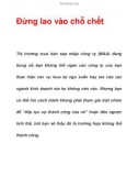 Đừng lao vào chỗ chết