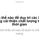 Bài giảng Làm thế nào để duy trì các hoạt động cải thiện chất lượng theo thời gian: Giới thiệu sơ lược về Quản lý chất lượng