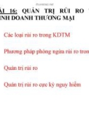 Bài giảng Quản trị doanh nghiệp thương mại - Bài 16