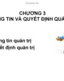 Bài giảng Quản trị học ( Phùng Minh Đức) - Chương 3 Thông tin và quyết định quản trị