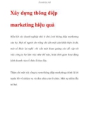 Xây dựng thông điệp marketing hiệu quả