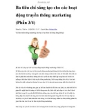 Ba tiêu chí sáng tạo cho các hoạt động truyền thông marketing (Phần 3/4)