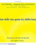 Bài giảng Quản trị chiến lược - Chương 1: Bản chất của quản trị chiến lược - Phạm Xuân Lan