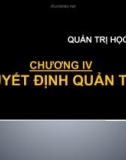 Bài giảng Quản trị học căn bản: Chương 4 - ThS. Phan Thị Thanh Hiền