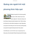 Quảng cáo ngoài trời một phương thức hiệu quả