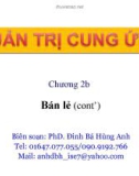 Bài giảng Quản trị cung ứng: Chương 2b - PhD. Đinh Bá Hùng Anh