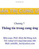 Bài giảng Quản trị cung ứng: Chương 7 - PhD. Đinh Bá Hùng Anh