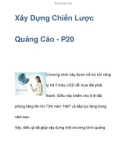 Xây Dựng Chiến Lược Quảng Cáo - P20