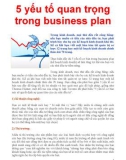 5 Yếu tố quan trọng trong Business plan