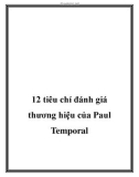 12 tiêu chí đánh giá thương hiệu của Paul Temporal