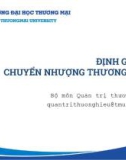 Bài giảng Định giá và chuyển nhượng thương hiệu - Chương 0: Mở đầu (Trường ĐH Thương Mại)