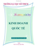 Đề cương môn học Kinh doanh quốc tế - ThS. Trương Mỹ Diễm