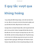 5 quy tắc vượt qua khủng hoảng