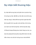 Sự nhận biết thương hiệu