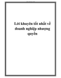 Lời khuyên hay về doanh nghiệp nhượng quyền