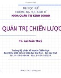 Bài giảng Quản trị chiến lược - TS. Lại Xuân Thủy