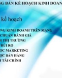 NỘI DUNG BẢN KẾ HOẠCH KINH DOANH TMĐT