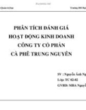 Phân tích đánh giá hoạt động kinh doanh công ty cổ phần cà phê Trung Nguyên