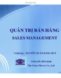 QUẢN TRỊ BÁN HÀNG - SALES MANAGEMENT phần 1