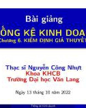 Bài giảng Thống kê kinh doanh: Chương 6 - ThS. Nguyễn Công Nhựt