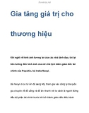 Gia tăng giá trị cho thương hiệu