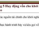 Bài giảng Đổi mới, sáng tạo và khởi nghiệp - Chương 5: Huy động vốn cho khởi nghiệp sáng tạo