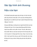 Xác lập hình ảnh thương hiệu của bạn bằng cách nào?