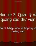 Bài 3. Nhập môn về tiếp thị và quảng cáo