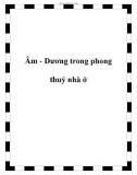 Âm - Dương trong phong thuỷ nhà ở