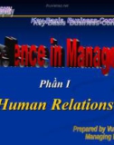 Excellence in managenment - Phần I Human Relations