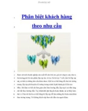 Phân biệt khách hàng theo nhu cầu