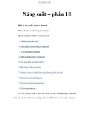 Năng suất – phần 1B