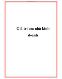 Giá trị của nhà kinh doanh