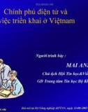 Chính phủ điện tử và việc triển khai ở Việt nam