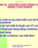 CHUYÊN CHỞ HÀNG HÓA XNK BẰNG CONTAINER